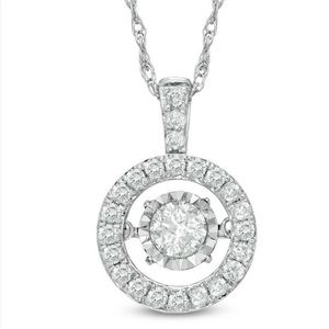 Christmas gift:Unstoppable Love 0.14ct Diamond Frame Pendant in Sterling Silver